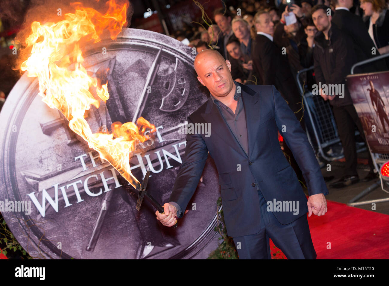 Londres, Royaume-Uni, 19 octobre 2015 , Vin Diesel, première de film "Le dernier chasseur de sorcières" à l'Empire Leicester Square. Mariusz Goslicki/Alamy Banque D'Images