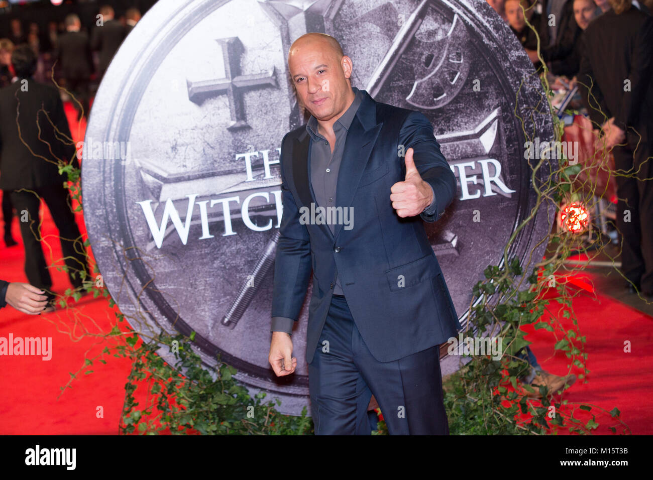 Londres, Royaume-Uni, 19 octobre 2015 , Vin Diesel, première de film "Le dernier chasseur de sorcières" à l'Empire Leicester Square. Mariusz Goslicki/Alamy Banque D'Images