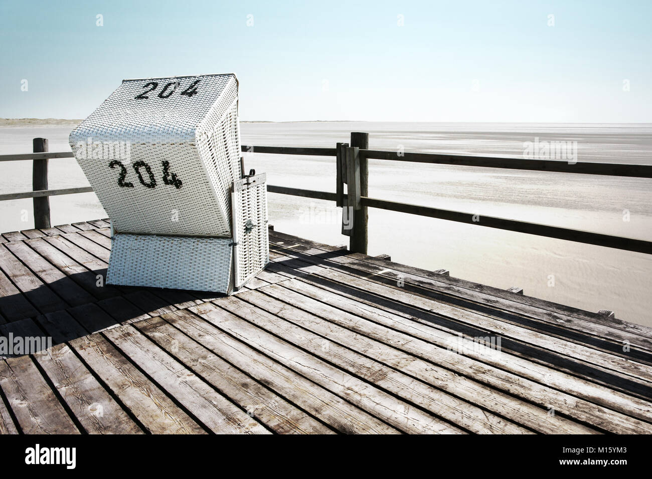 Chaise de plage,Sankt Peter-Ording,Frise du Nord, Schleswig-Holstein, Allemagne Banque D'Images