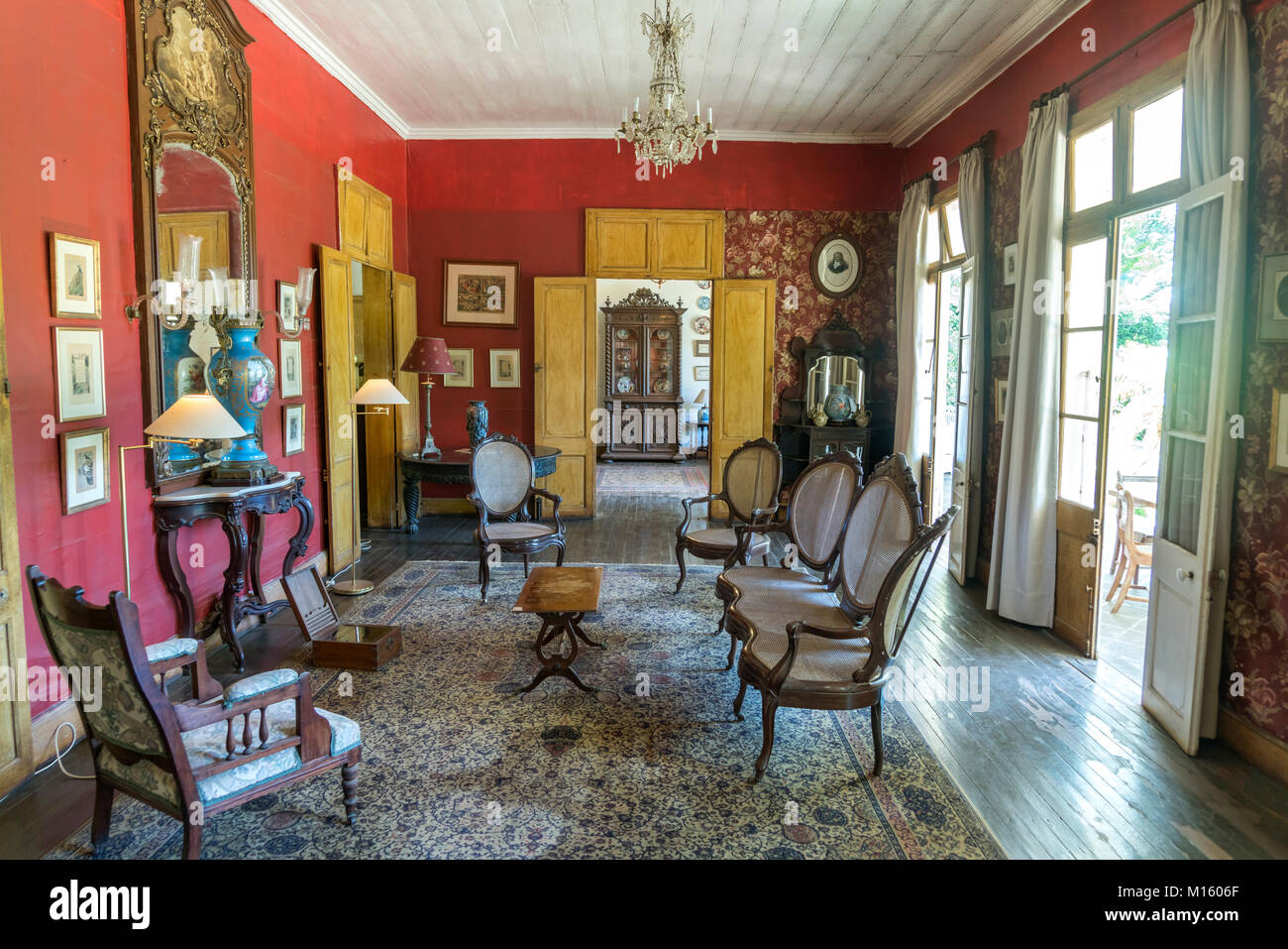 Intérieur de la villa coloniale historique Maison Eureka Eureka,maison,Moka,l'Ile Maurice Banque D'Images