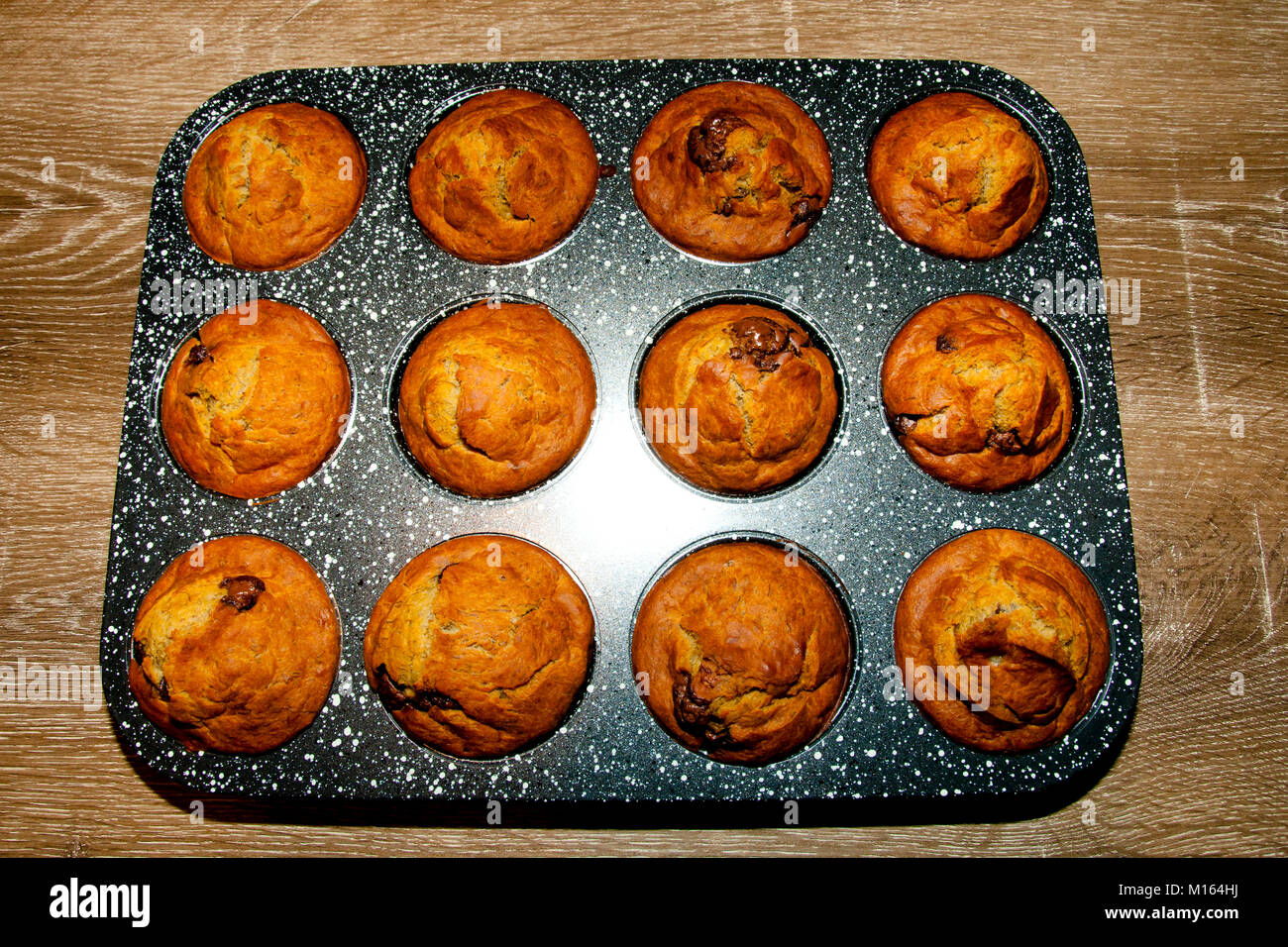 Muffins chocolat banane Banque D'Images