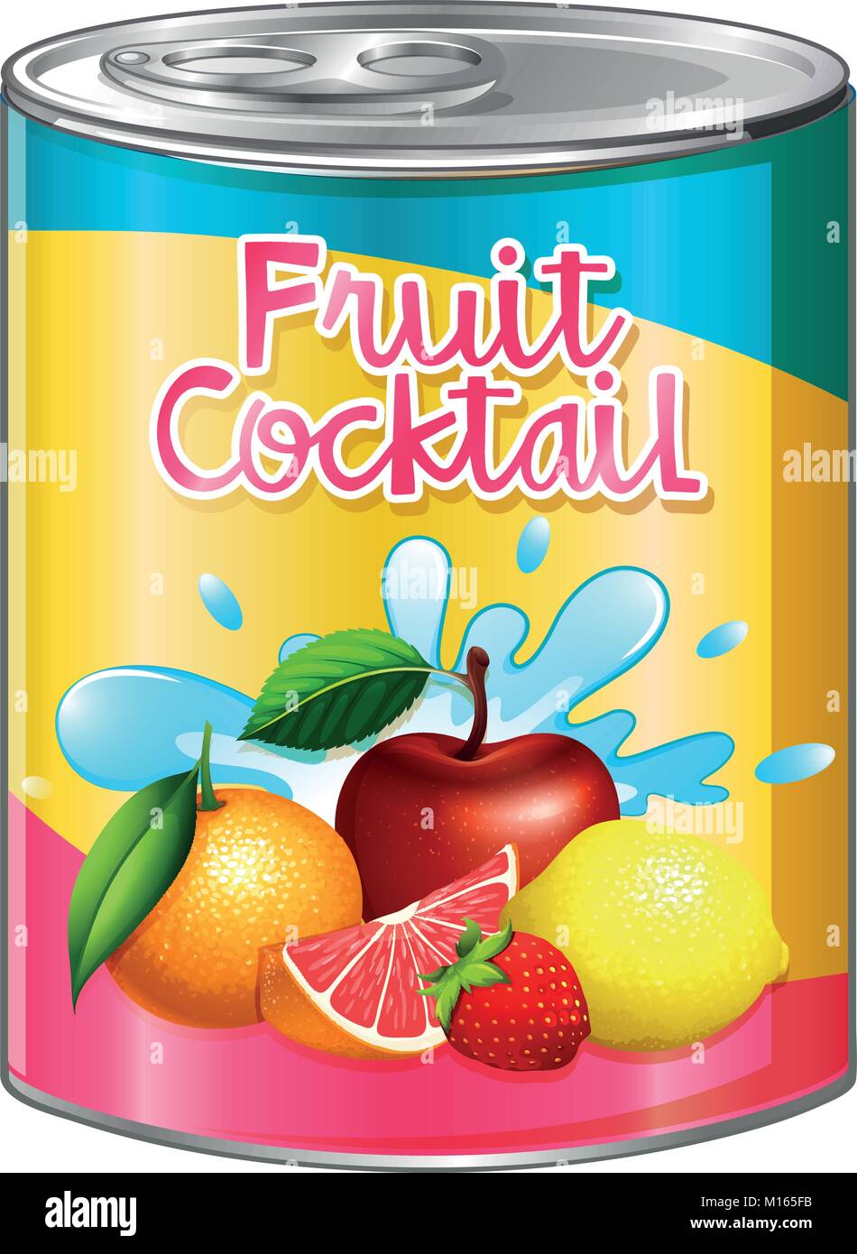 Cocktail de fruits dans de l'aluminium peut illustration Illustration de Vecteur