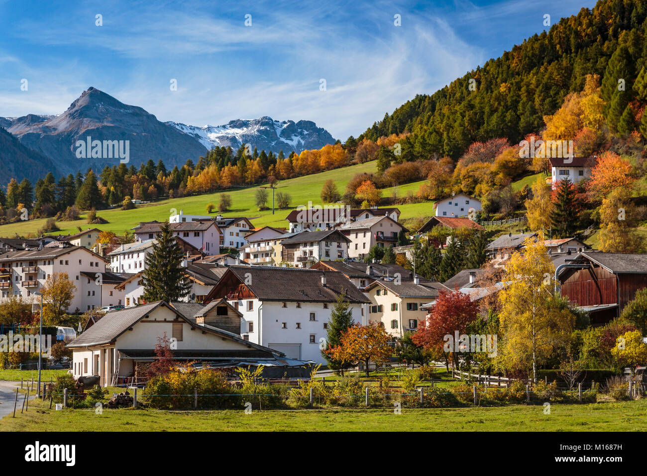 Müstair est un village dans le Val Müstair municipalité dans le district d'Inn dans le canton suisse des Grisons, Suisse, Europe. Banque D'Images