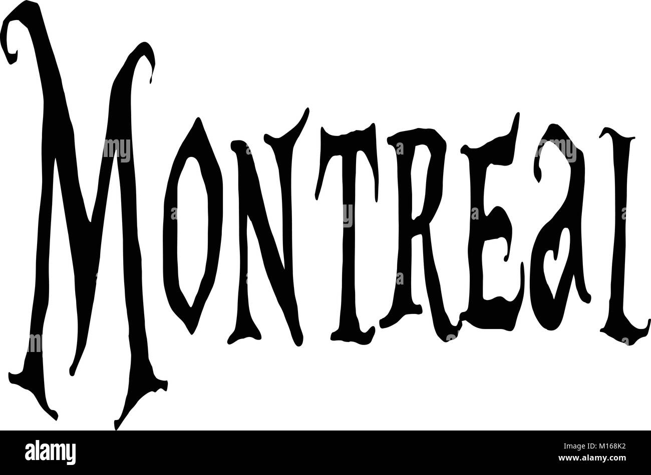 Montréal signe texte illustration sur fond blanc Illustration de Vecteur