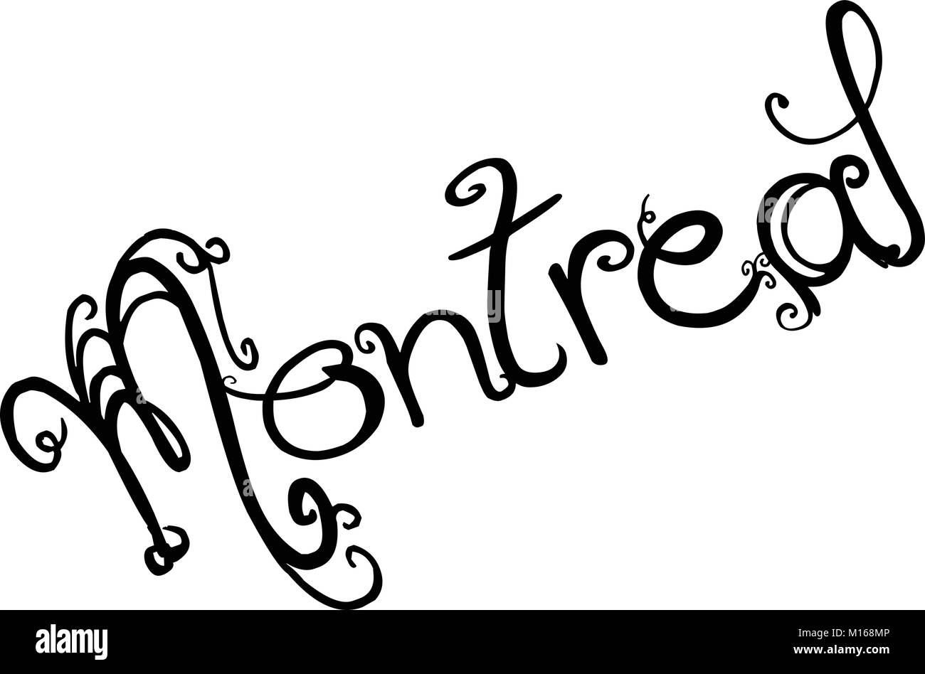 Montréal signe texte illustration sur fond blanc Illustration de Vecteur