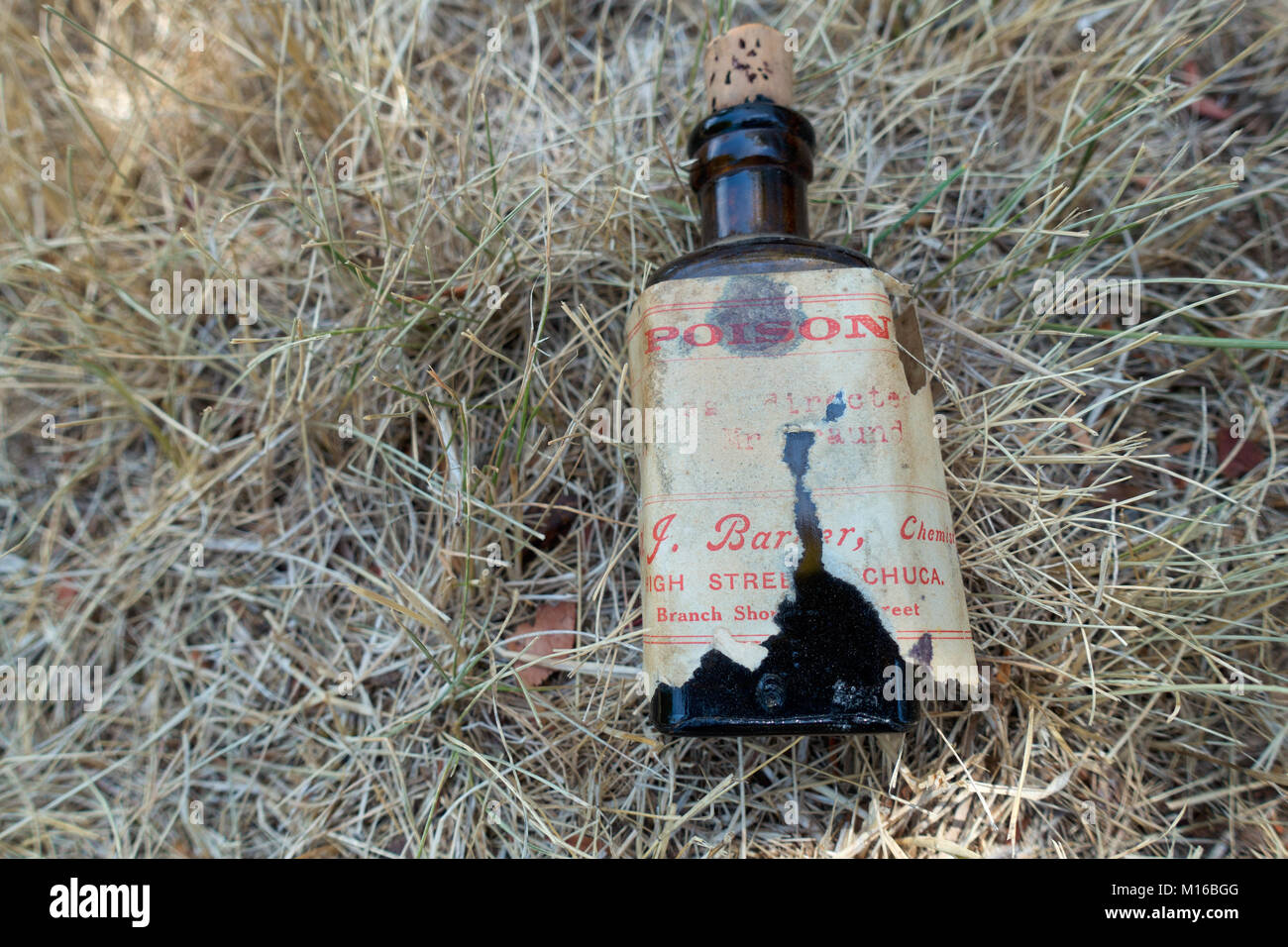 Poison australienne bouteille avec étiquette ancienne Banque D'Images