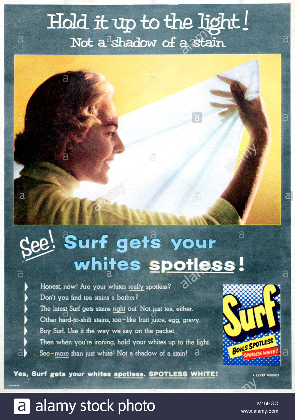Poudre à laver Surf vintage advertising 1950 Banque D'Images
