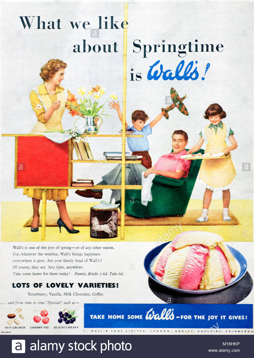 Wall's Ice cream vintage advertising 1956 Banque D'Images