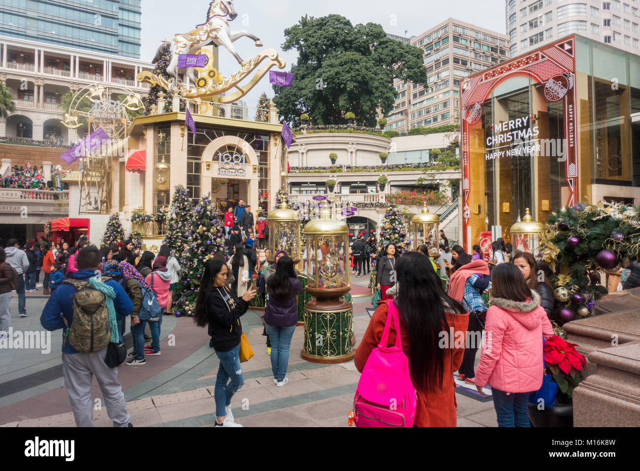 Hong Kong - Décoration de Noël au centre commercial à Tsim Sha Tsui Banque D'Images