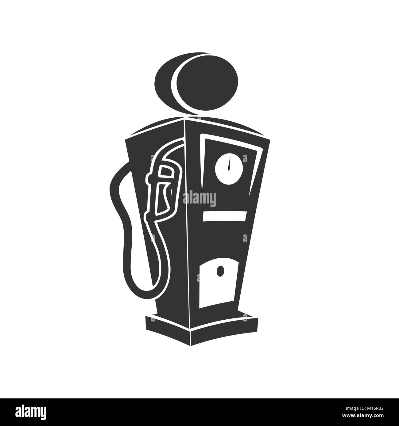 Gaz vecteur icône avec le symbole graphique de la station Banque D'Images