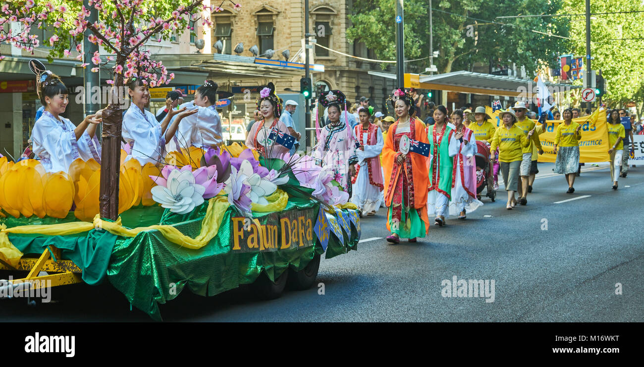 Adélaïde, Australie. 26 janvier, 2018. L'Australie Jour en Ville Adelaide, Australie du Sud, Australie Crédit : Alexander Kondakov/Alamy Live News Banque D'Images