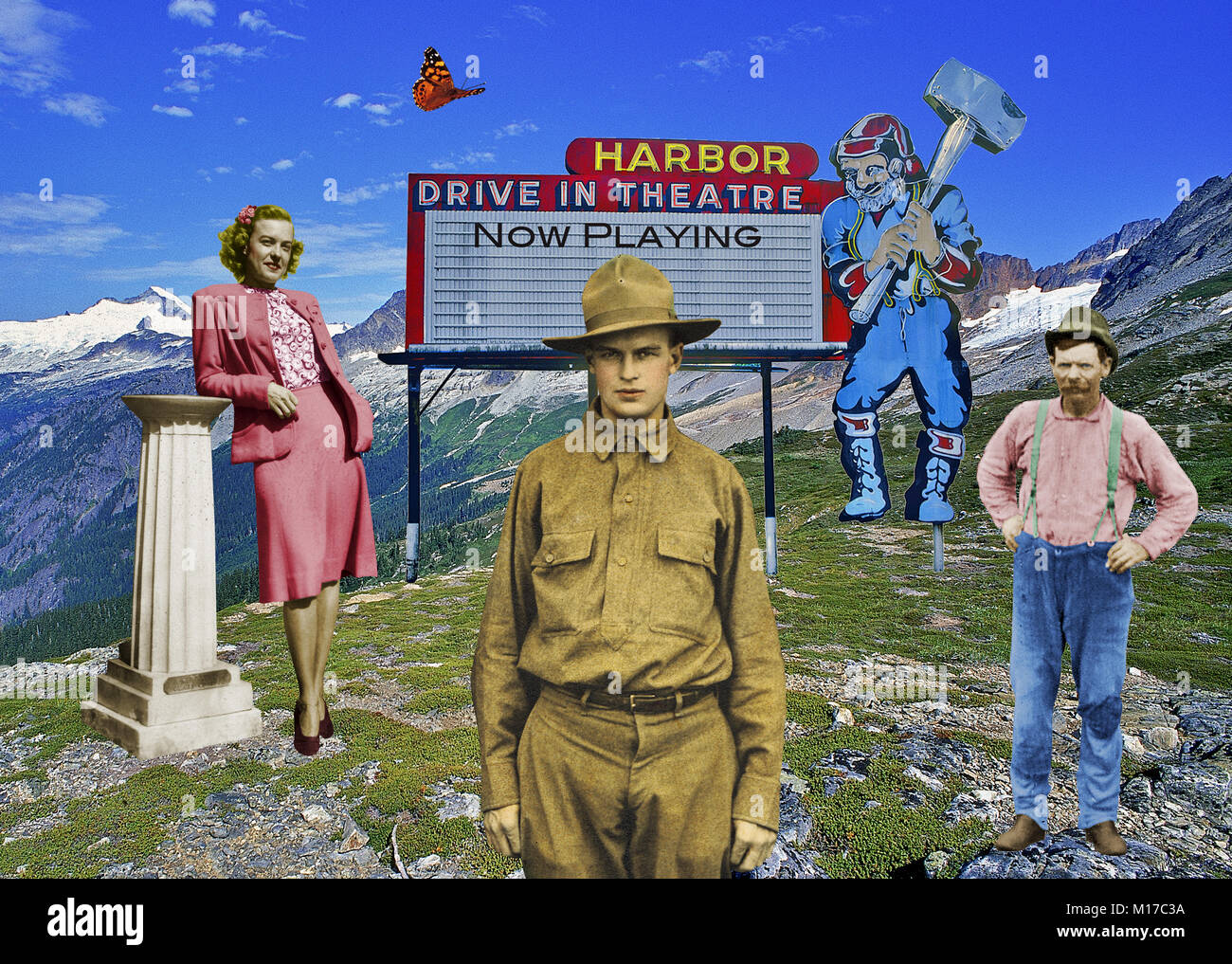 Un ensemble de personnages en attente d'une chance dans le pays de la gloire et de la fortune. Qui est la prochaine grande star de Hollywood ? Banque D'Images