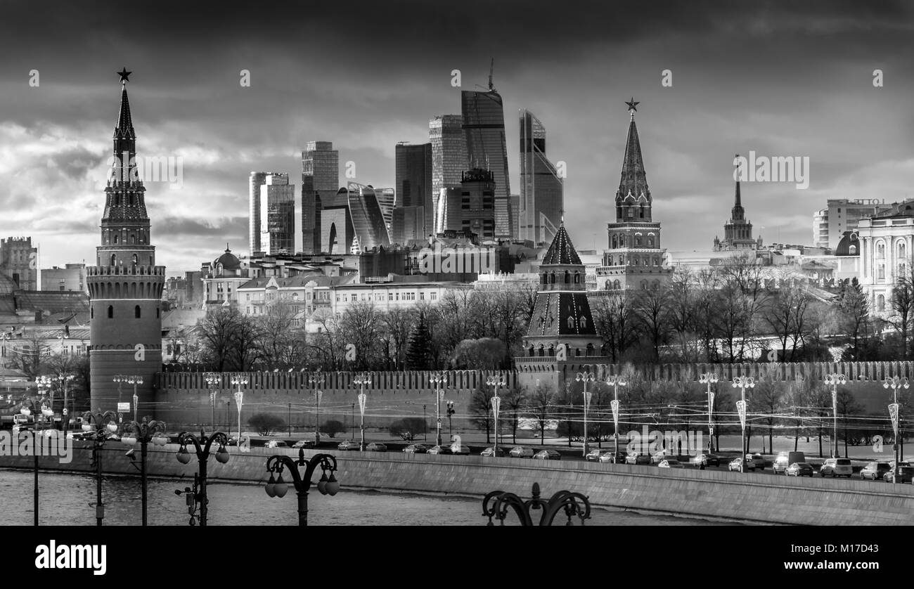 Moscou en noir et blanc Banque D'Images