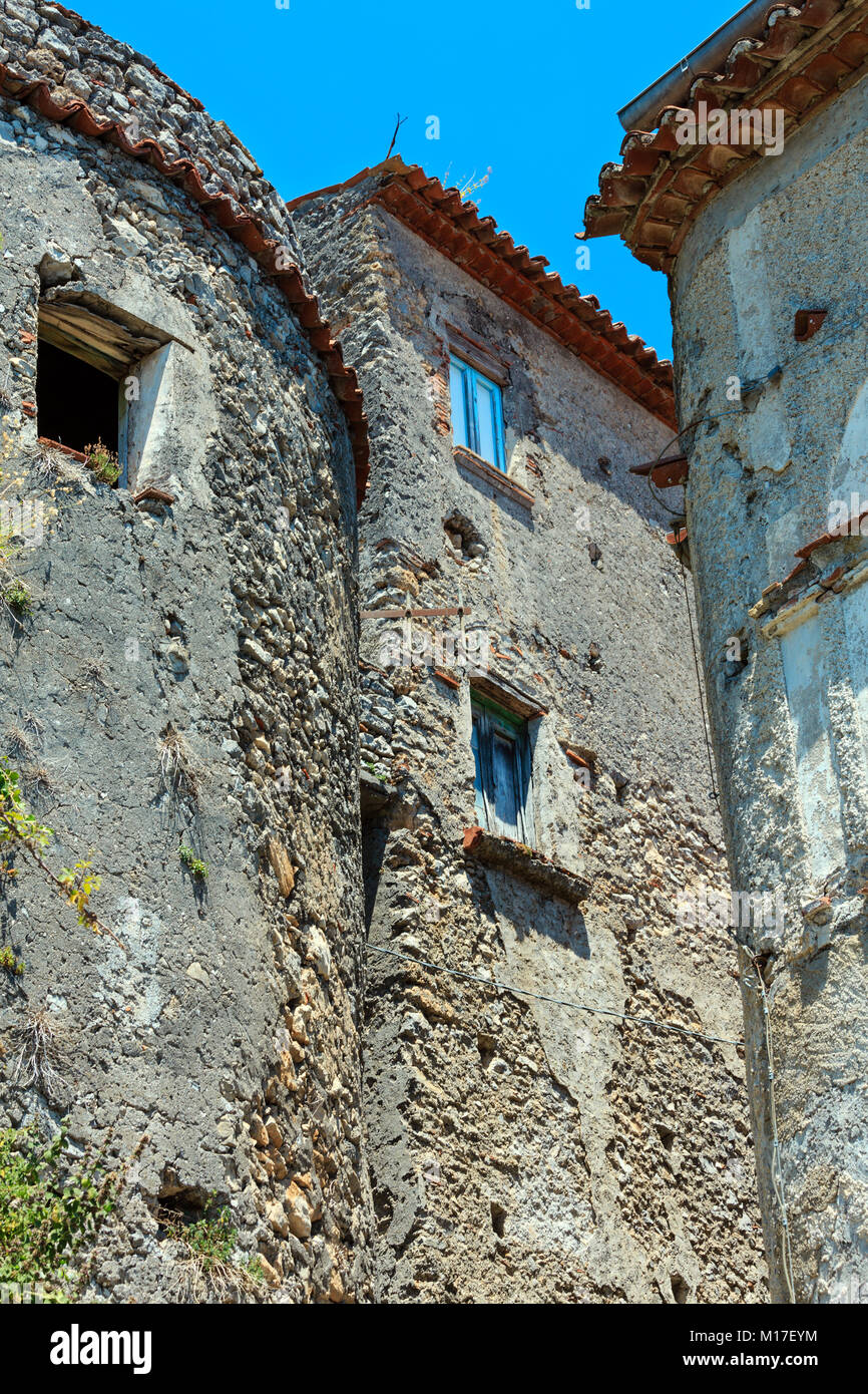 Les ruines de la colonie originale de Maratea, côte de la mer Tyrrhénienne, Basilicate, Italie Banque D'Images