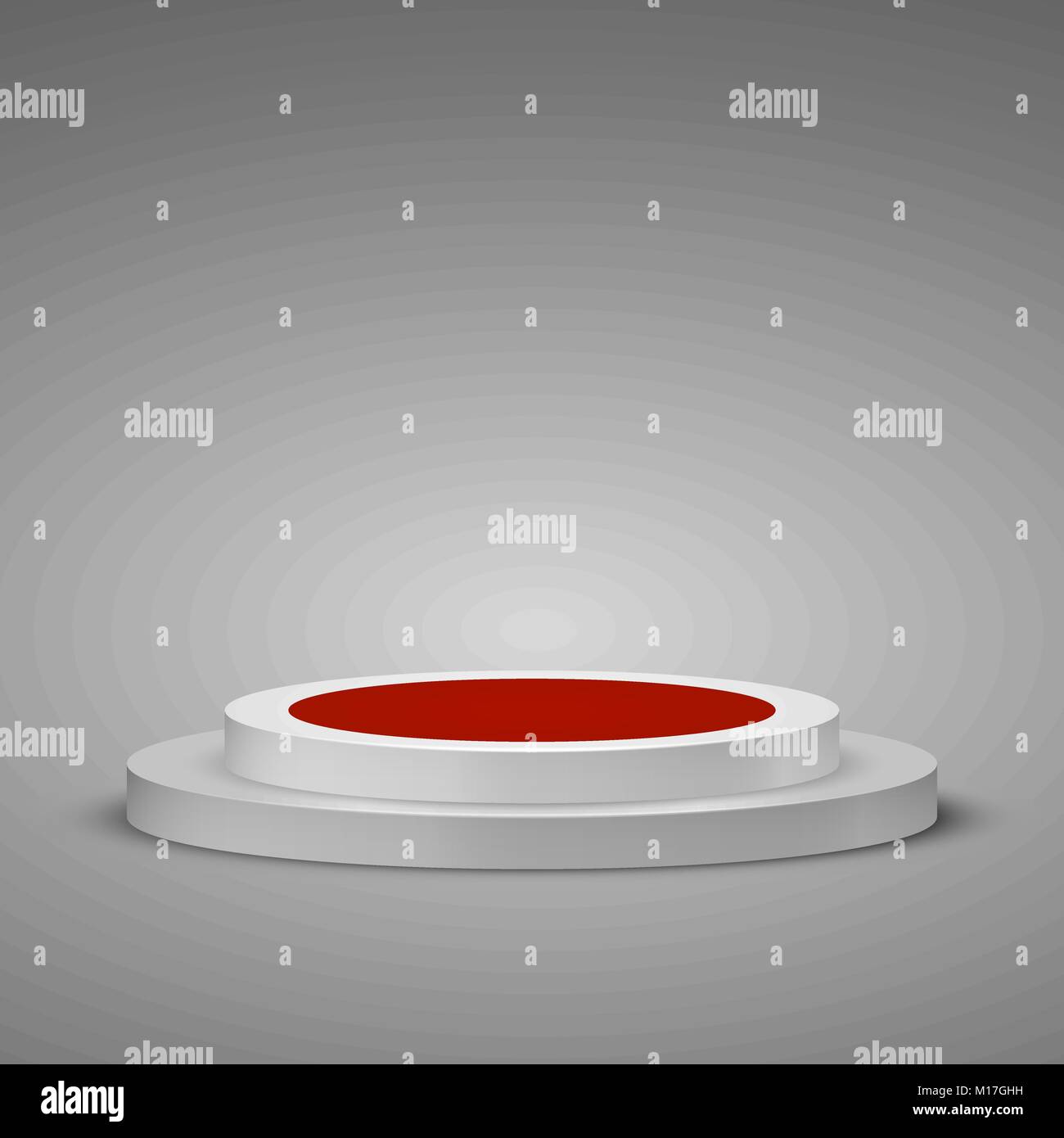 Podium cylindrique avec tapis rouge. Scène avec un podium étape étape. Vector illustration Illustration de Vecteur