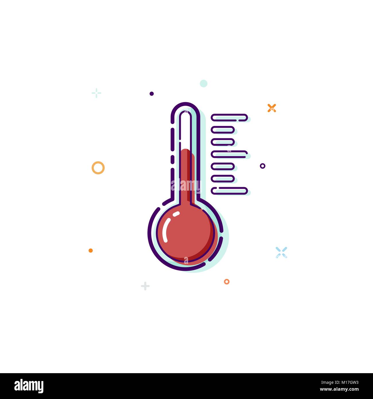 Thermomètre Concept icône. Fine ligne télévision élément design. Mesurer et de mesure concept. Vector illustration isolé sur fond blanc Illustration de Vecteur