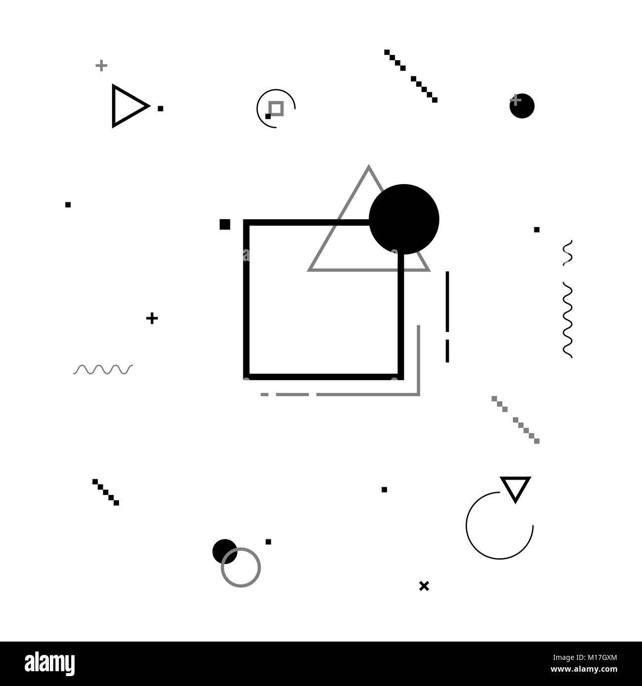 Animation graphique d'éléments noir et blanc. Fond d'illustration vectorielle. Les figures géométriques Illustration de Vecteur