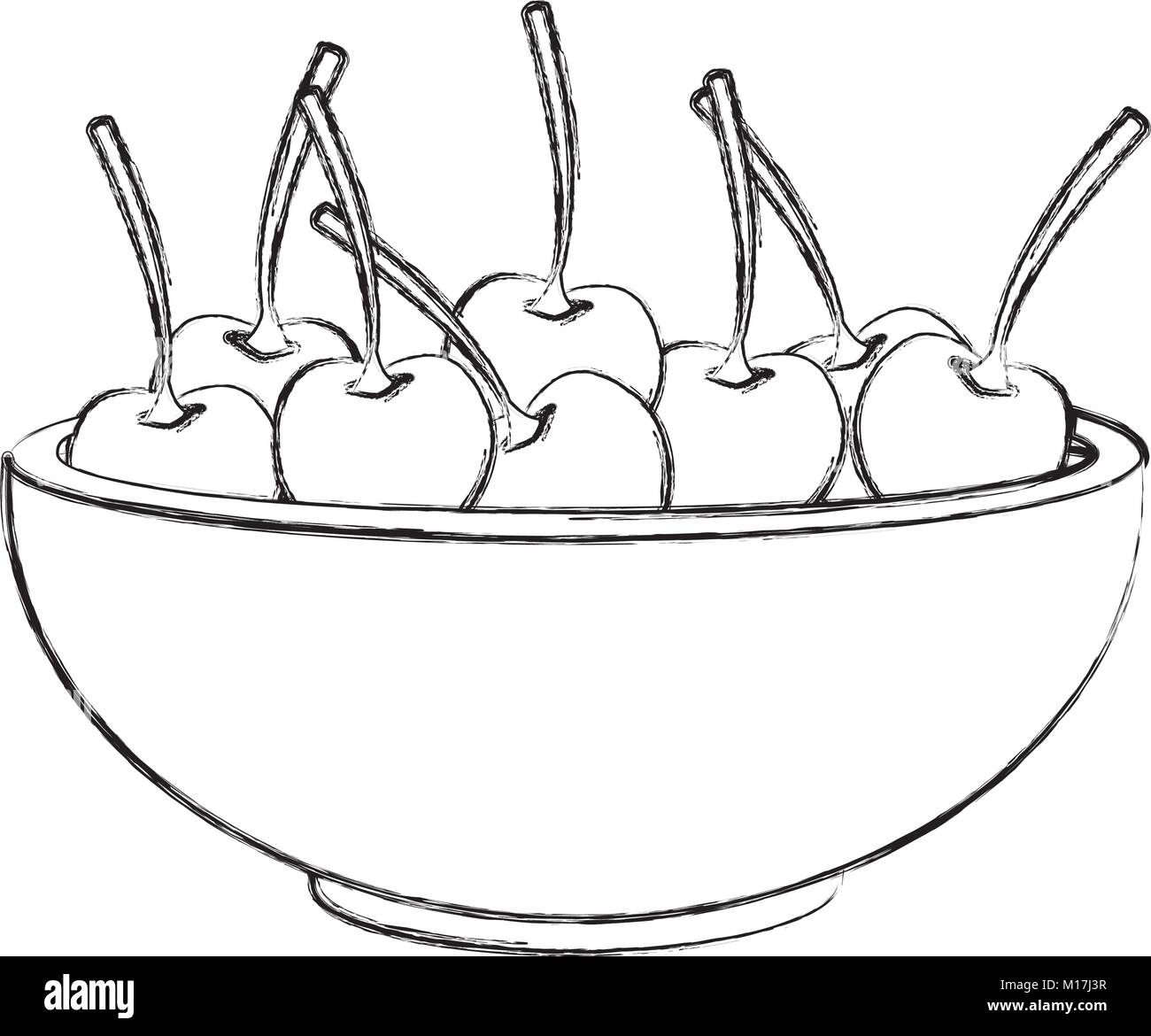 Cerises sur bol Illustration de Vecteur