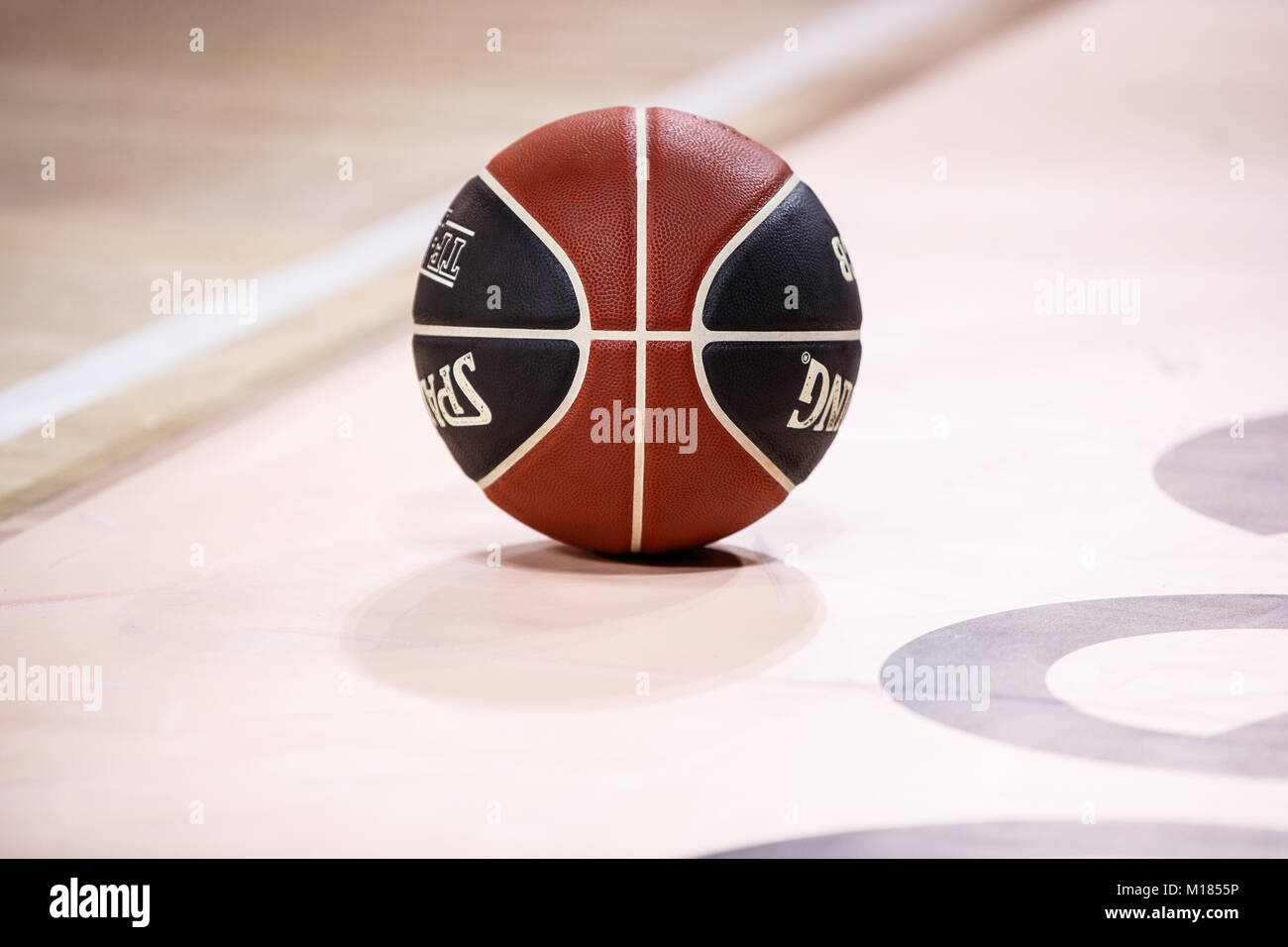 Barcelone, Espagne. 28 janvier, 2018. Palau Blaugrana, le 28 janvier, match entre FC Barcelone et Lassa Divina Joventut. Liga Endesa. ball. Credit : UKKO Images/Alamy Live News Banque D'Images