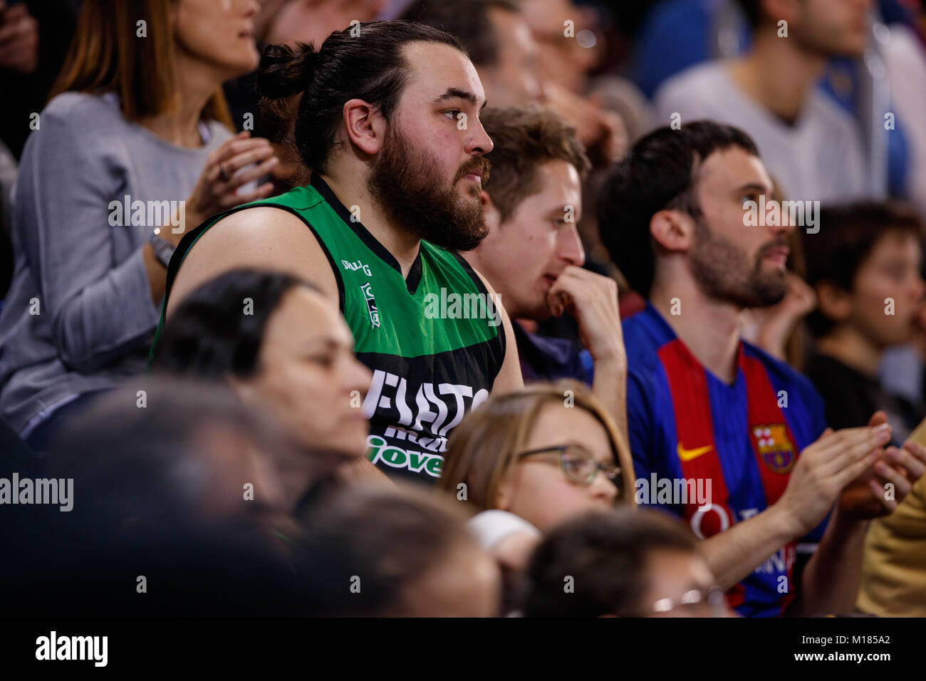 Barcelone, Espagne. 28 janvier, 2018. Palau Blaugrana, le 28 janvier, match entre FC Barcelone et Lassa Divina Joventut. Liga Endesa. fans Crédit : UKKO Images/Alamy Live News Banque D'Images