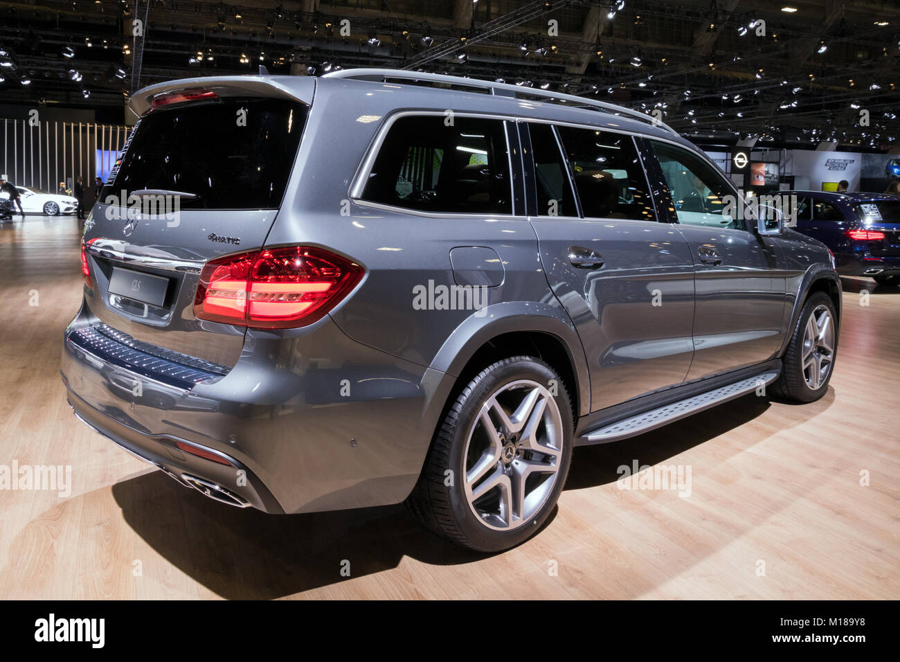 Bruxelles - 10/01/2018 : Mercedes Benz GLS full-size SUV de luxe location de vedette à l'Automobile de Bruxelles. Banque D'Images