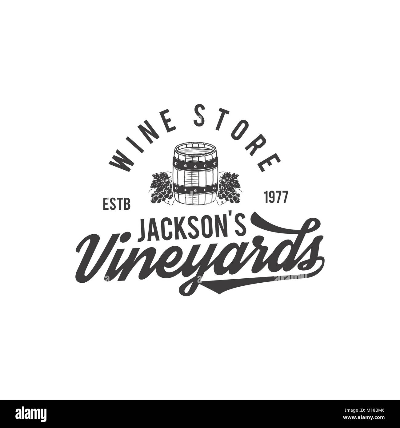 Wine Shop logo, étiquette. Vins Bio.Vignoble badge. Verre vin symbole