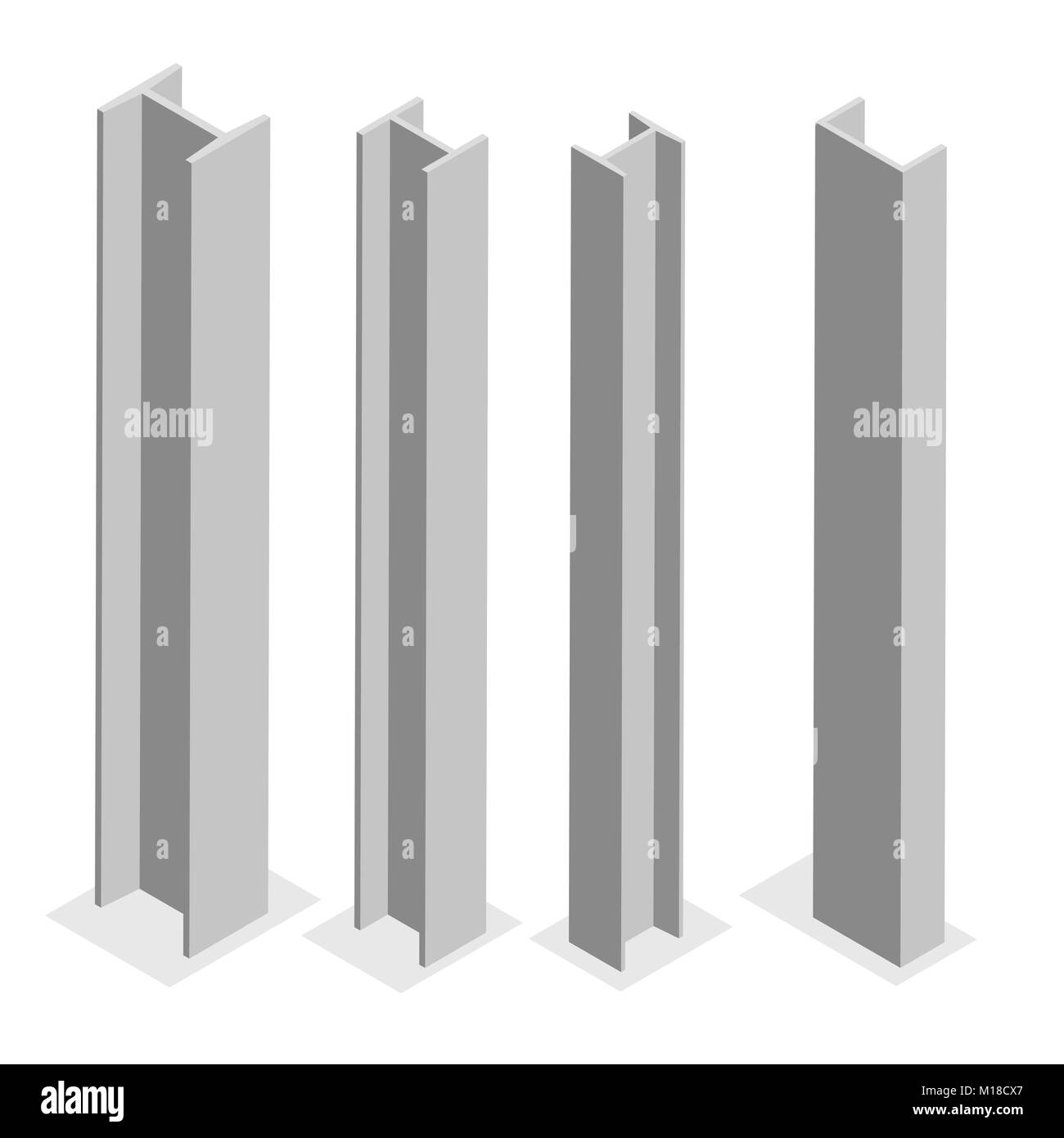 Poutre d'acier isolé sur fond blanc. Des éléments de design pour la construction et la reconstruction. Télévision 3D isométrique, style vector illustration. Illustration de Vecteur