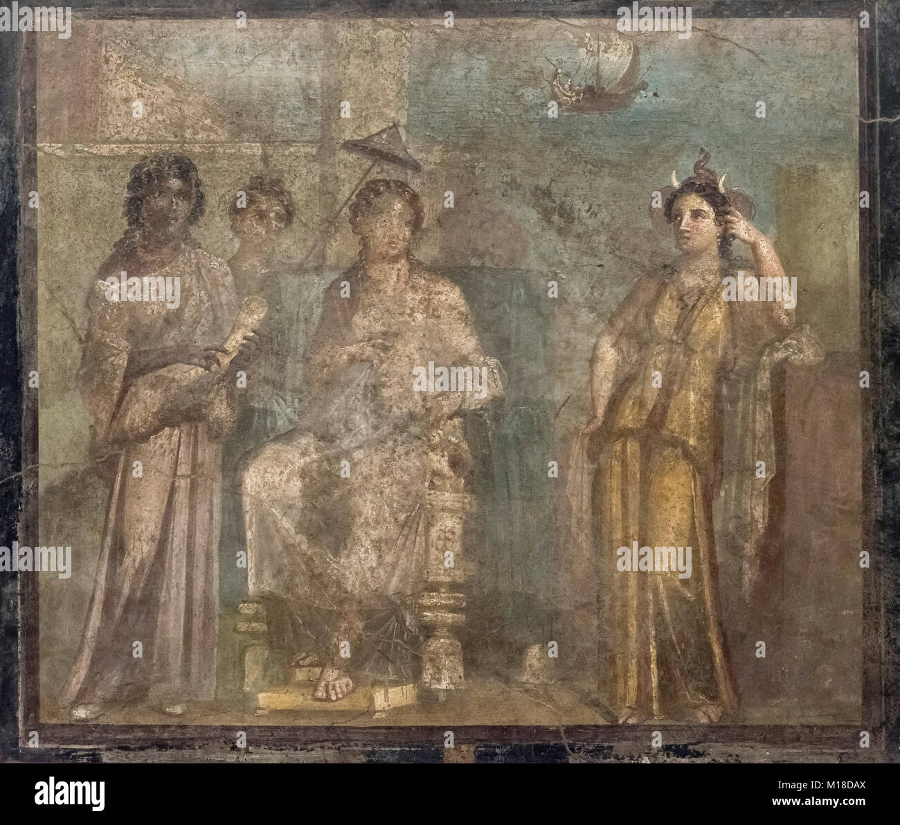 Naples. L'Italie. Didon abandonnée par Enée, fresque de la maison de Meleager, Pompéi, 1er siècle après J.C. Museo Archeologico Nazionale di Napoli. N Naples Banque D'Images