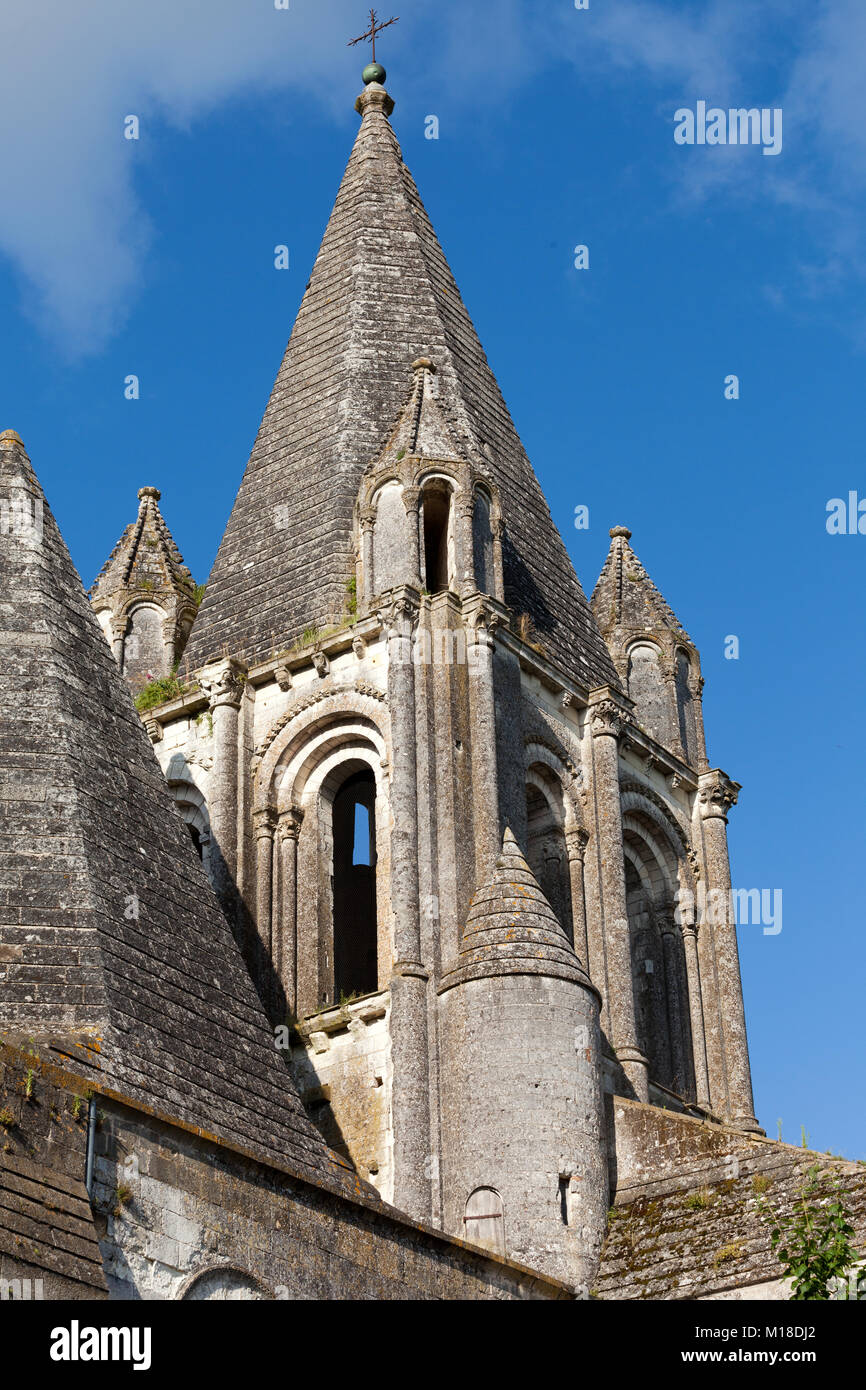 Collégiale St-Ours à côté de château de Loches. Vallée de la Loire France Banque D'Images