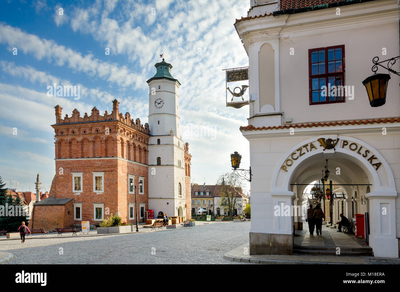 Town Hall le Vieux Marché, Sandomierz, Pologne, voïvodie de Sainte-Croix, l'Europe. Banque D'Images