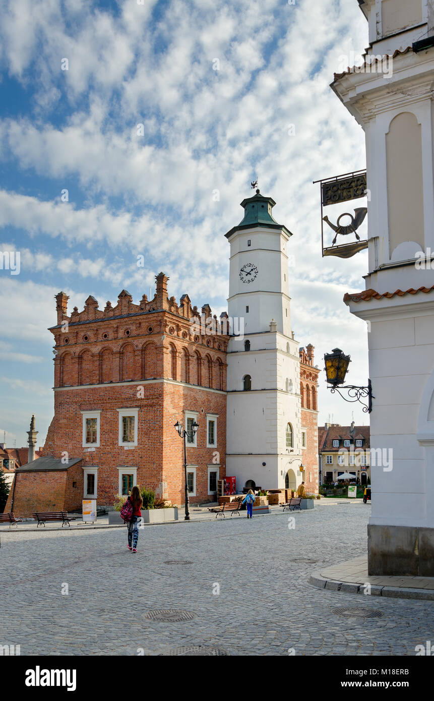 Town Hall le Vieux Marché, Sandomierz, Pologne, voïvodie de Sainte-Croix, l'Europe. Banque D'Images