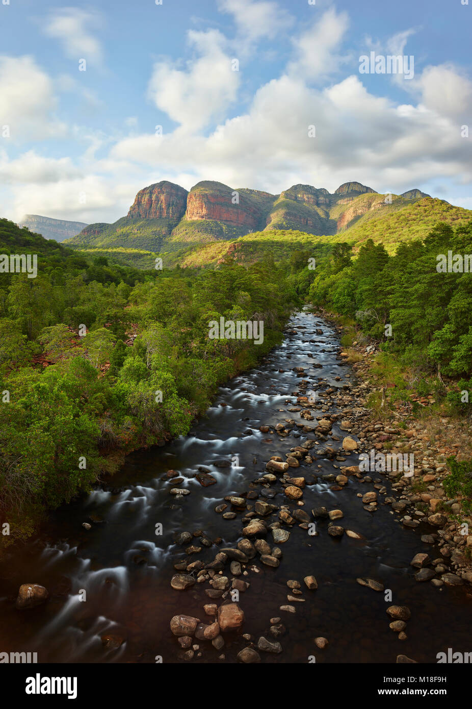 Drakensberge,Trois Rondavels,River Blyde River Canyon Blyde River,Panorama,vélo,la province de Mpumalanga, Afrique du Sud Banque D'Images
