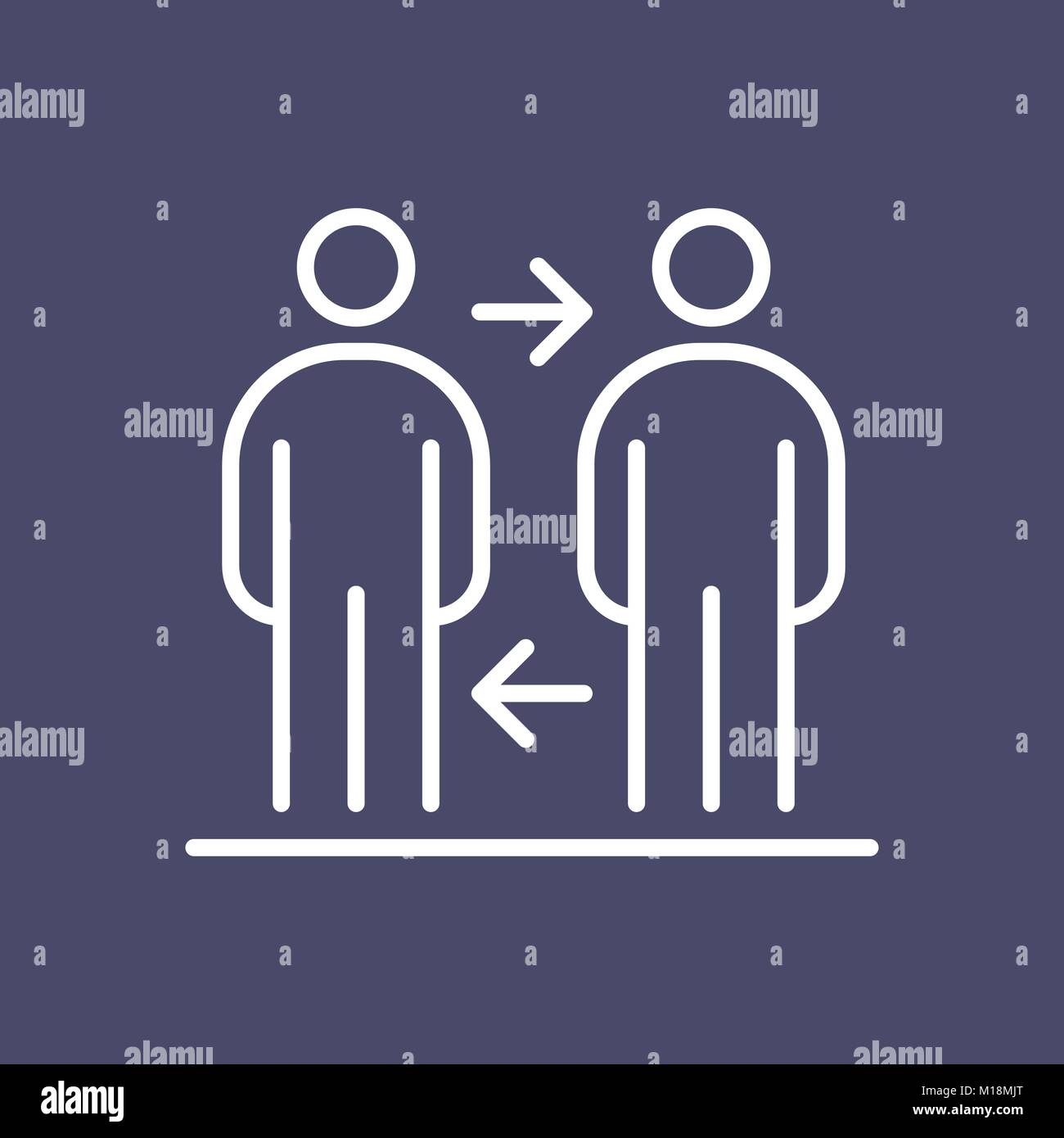 Deux personnes d'affaires télévision ligne simple icône illustration. Illustration de Vecteur