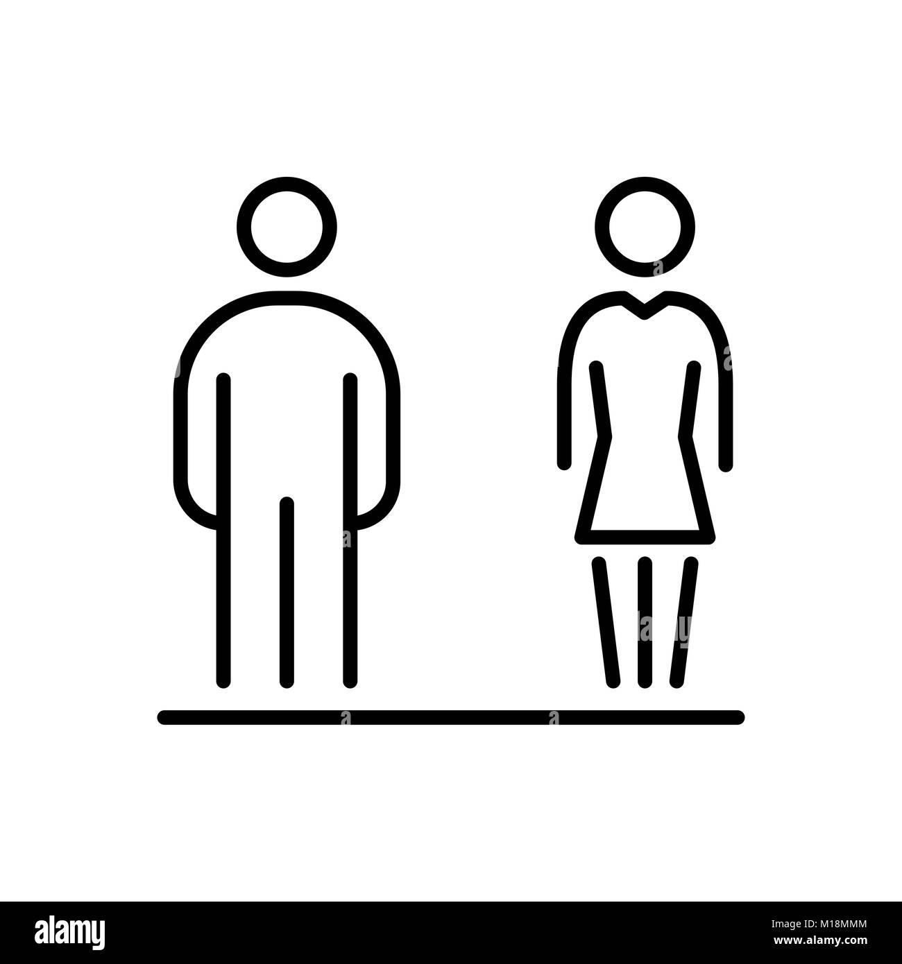 Hommes Femmes Les gens d'affaires télévision ligne simple icône illustration. Illustration de Vecteur