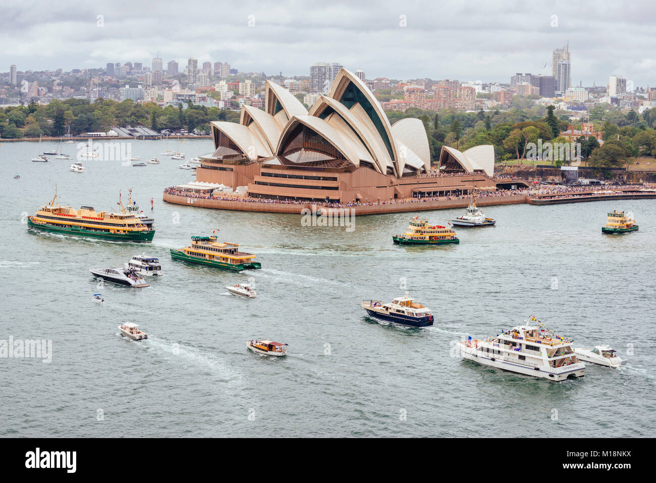 Australia Day annuel Ferry Boat Race - Ferrython, Sydney Harbour, Sydney, Nouvelle-Galles du Sud, Australie 2018 Banque D'Images