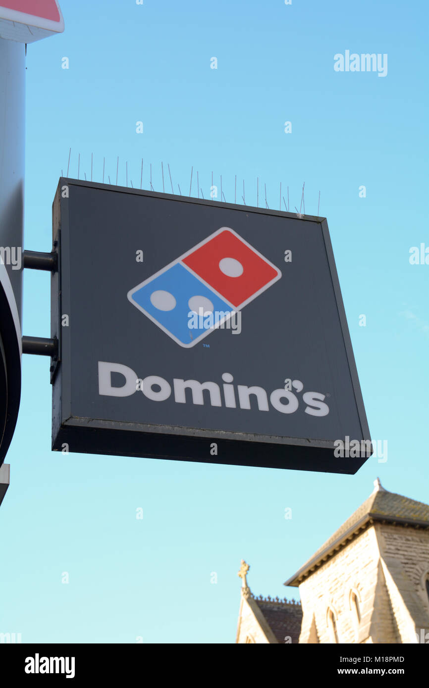 Dominos Pizza sign Banque D'Images