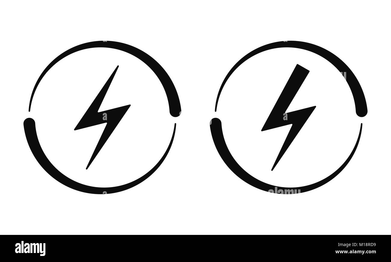 Les panneaux électriques. Icône vecteur symbole de l'énergie électrique et en noir sur fond blanc. La circulation du courant Illustration de Vecteur