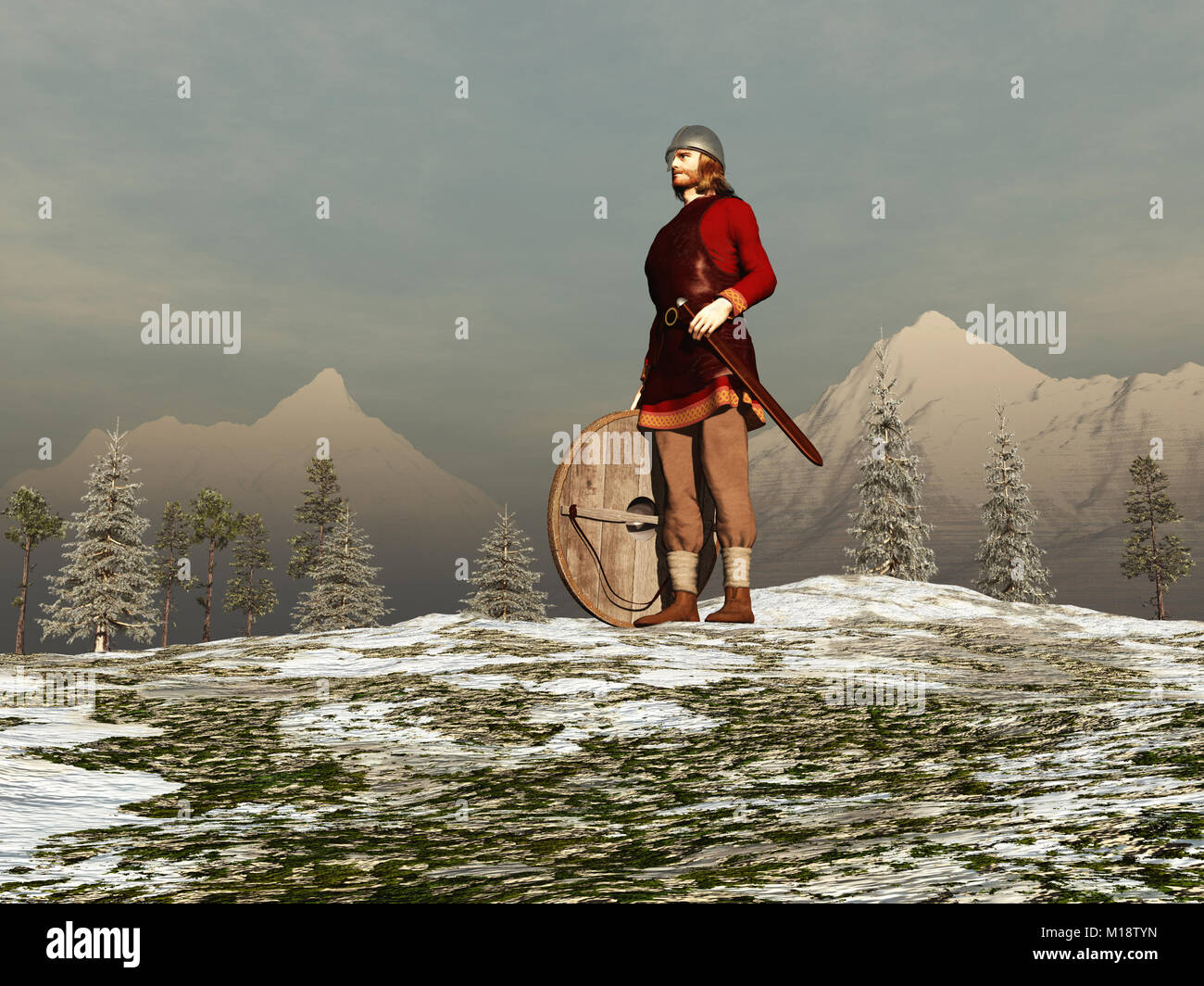 3d illustration d'un Viking Banque D'Images