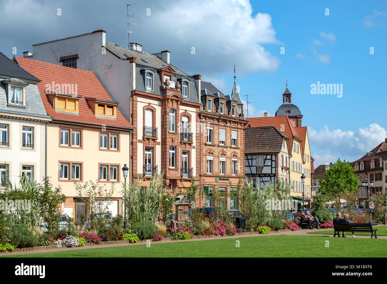 Impressions de la ville historique de Wissembourg (Weissenburg) dans la région d'Alsace, France. Banque D'Images