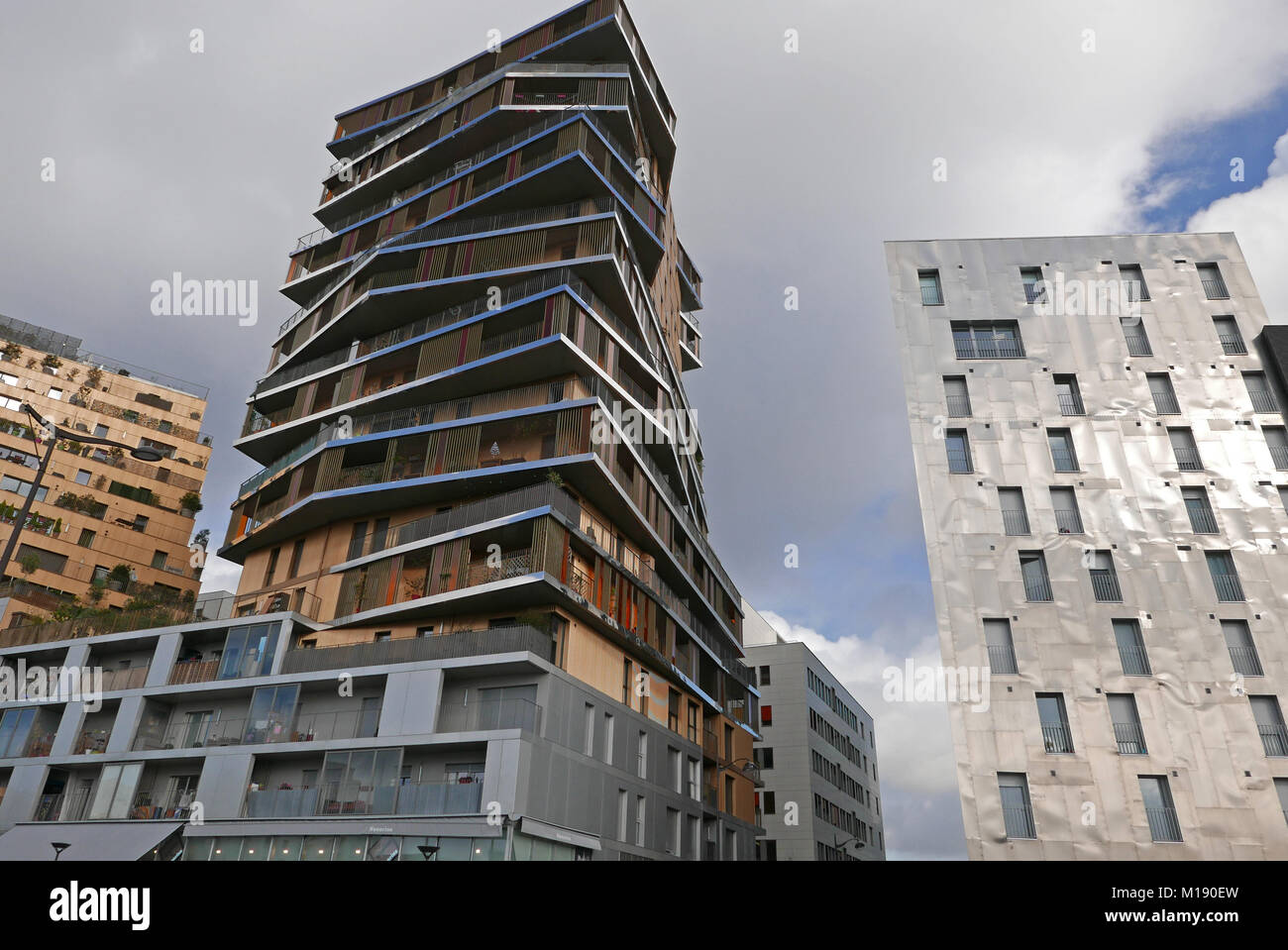 L'architecture moderne, l'avenue de France, nouveau quartier à l'Est de Paris 13°, France, Europe Banque D'Images