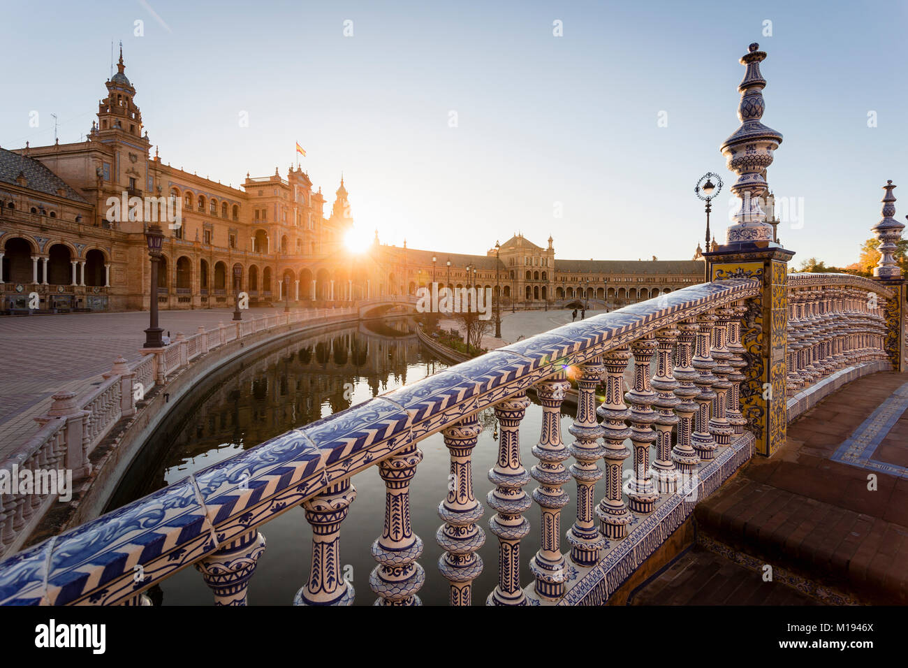 Pavillon de la Plaza de España, Séville, Andalousie, espagne. Banque D'Images