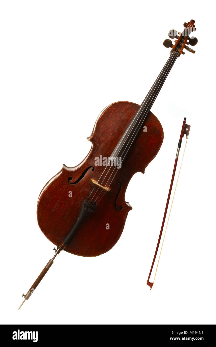 Instrument de musique classique - violoncelle isolated on white Banque D'Images
