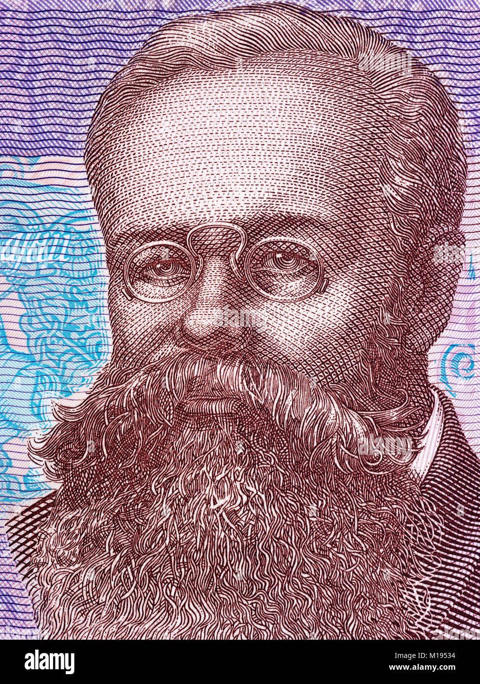 Portrait de l'Ukrainien Mykhailo Hrushevsky argent Banque D'Images