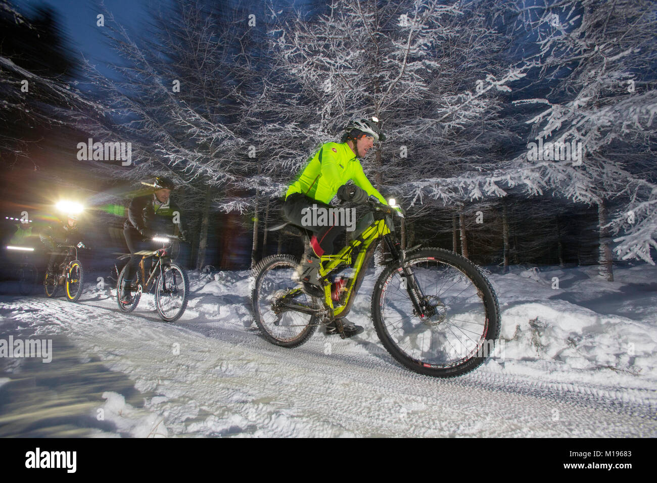 Avenant à la Strathpuffer 24 heures de vélo de montagne dans la région de Strathpeffer dans les Highlands écossais. Banque D'Images