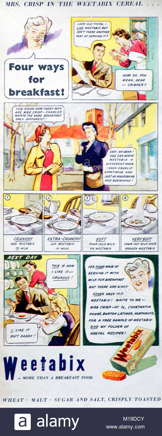 Publicité 1950 Weetabix vintage Banque D'Images