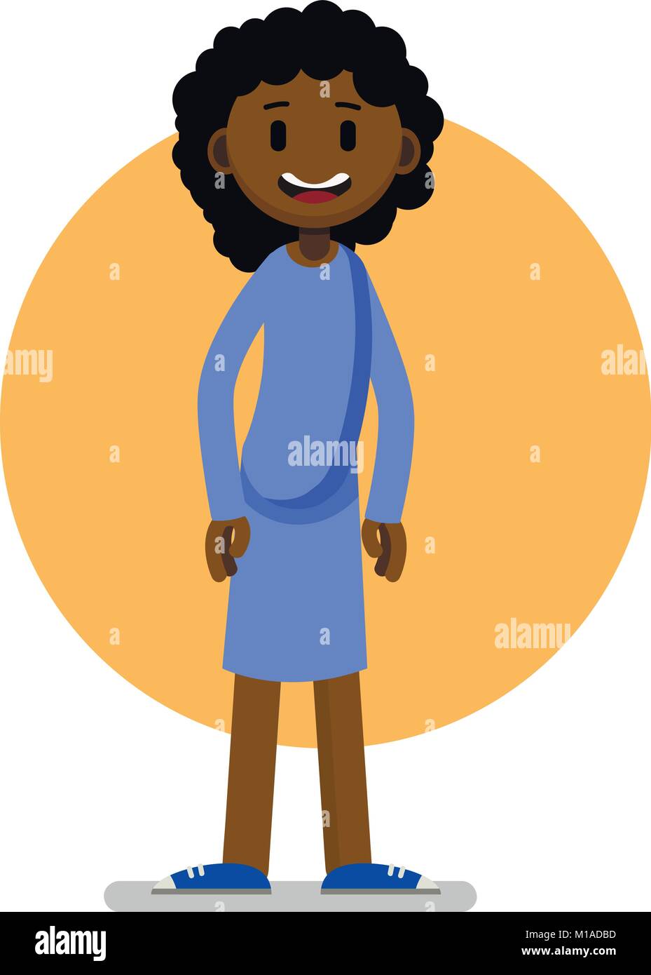 Smiling Girl Présentation African American , vector Sign Illustration de Vecteur