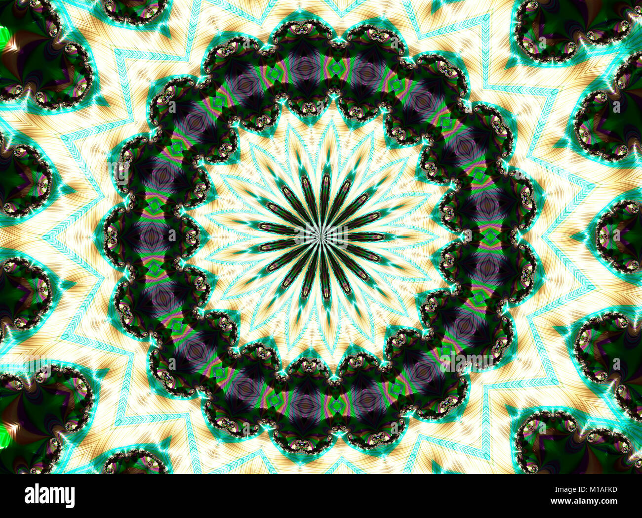 Fond Kaléidoscope vert Banque D'Images