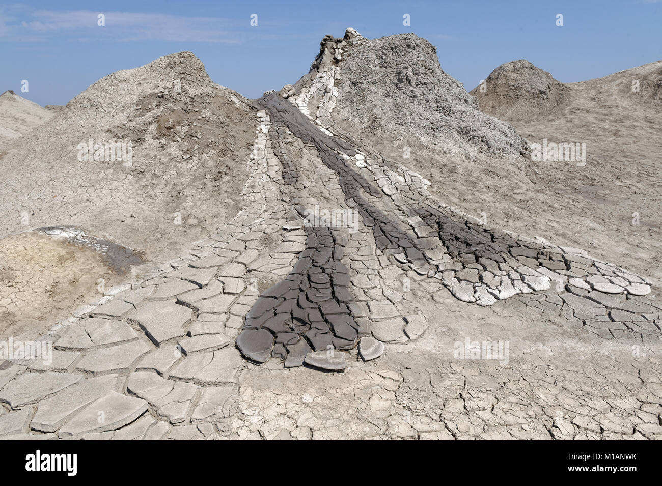 Volcans de boue à l'Azerbaïdjan, de Gobustan, site du patrimoine mondial de l'UNESCO Banque D'Images