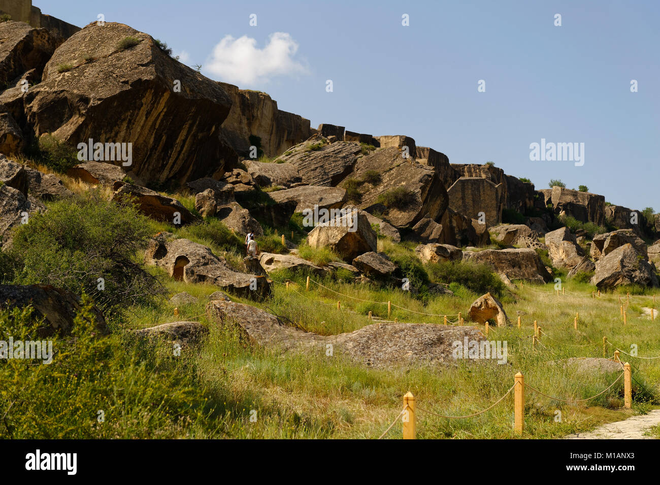 Parc national de Gobustan, Azerbaïdjan, site du patrimoine mondial de l'UNESCO Banque D'Images