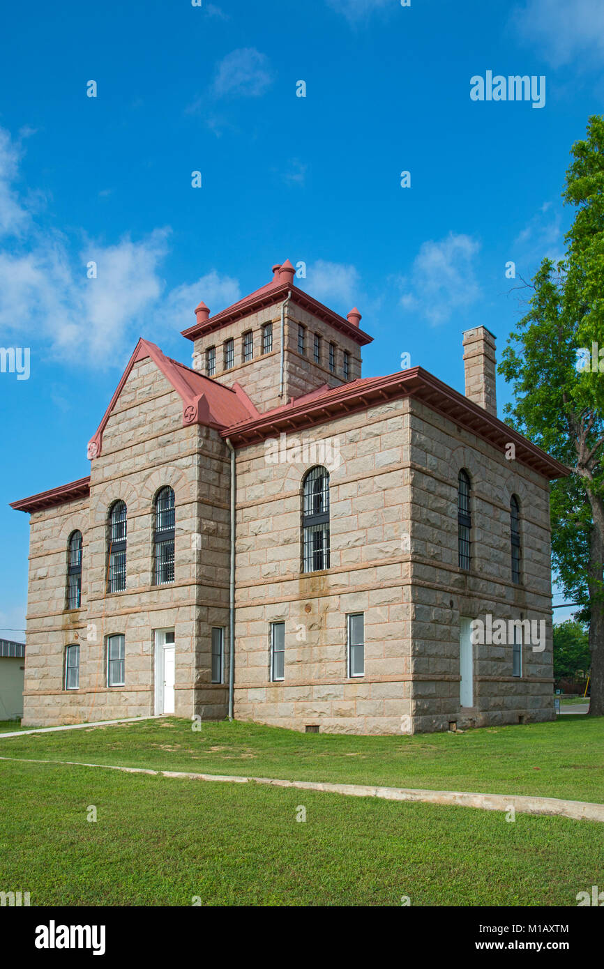 Texas Hill Country, Llano, prison, construite vers 1895 dans le style néo-roman, alias le 'Top' de la prison rouge Banque D'Images